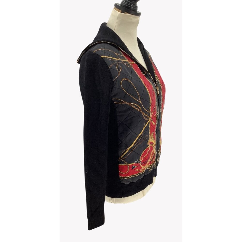 Lauren Ralph Lauren Equestrian Bishop Sweater Silk Wool Zip Cardigan Womens Sz M - Picture 3 of 7